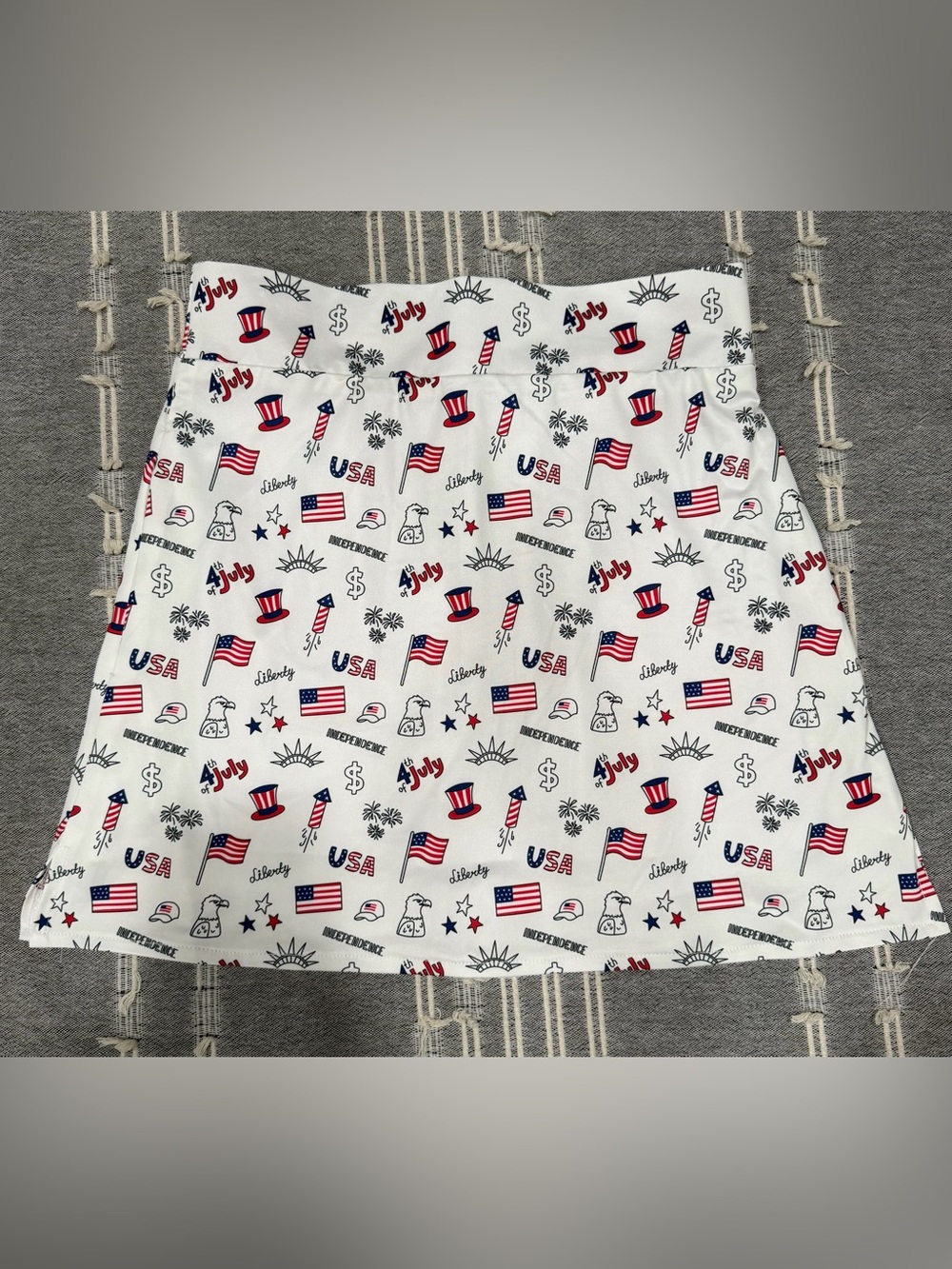 July 4th Patriotic Women's Golf Skort with Built-In Shorts - Red/White/Blue
